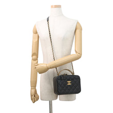 Load image into Gallery viewer, CHANEL Matelasse Vanity Top Handle BlackAS3221 Caviar Leather