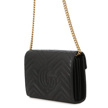 Load image into Gallery viewer, GUCCI GG Marmont Chain wallet Black474575 Leather