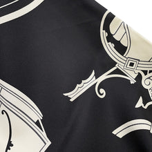 将图像加载到图库查看器中,HERMES Carre H EX-LIBRIS Fringe Size 80 Black/White Silk100%