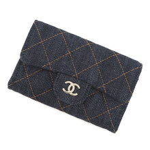 Load image into Gallery viewer, CHANEL Classic Flap Card Case Dark Blue/OrangeAP0214 Denim
