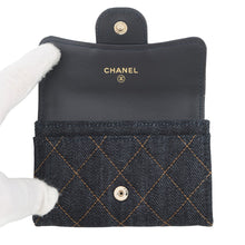 Load image into Gallery viewer, CHANEL Classic Flap Card Case Dark Blue/OrangeAP0214 Denim