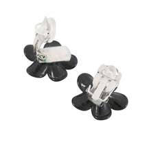 将图像加载到图库查看器中,CHANEL Earring Camellia CC Logo Black Metal Resin