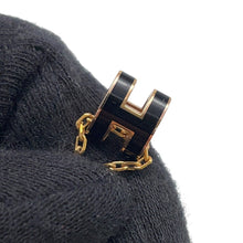 Load image into Gallery viewer, HERMES Pop Ash Necklace Size Mini Black Lacquer Gold Plated