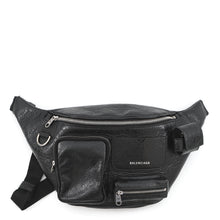 将图像加载到图库查看器中,BALENCIAGA SUPERBUSY Belt Bag Black703143 Leather