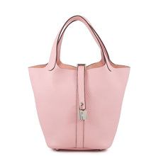 将图像加载到图库查看器中,HERMES Picotin Lock Rose Sakura Taurillon Clemence Size PM