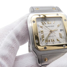 Load image into Gallery viewer, CARTIER Santos Galve LM H41mm×W29mm Stainless Steel K18YG Silver DialW20041C4