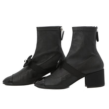 Load image into Gallery viewer, CHANEL Short boots with ribbon and CC logo BlackG40099 Leather Patent Leather Faux Pearl Size 34 C