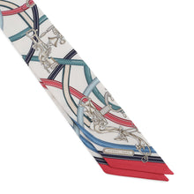 将图像加载到图库查看器中,HERMES Twilly Legendary Harness White/Blue, Jean/Bois de Rose Silk100%