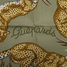 将图像加载到图库查看器中,HERMES Carre Cheetah Size 80 Khaki/Gold/White Cotton100%
