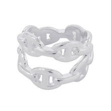 Load image into Gallery viewer, HERMES Chaine d'Ancre Double Row Ring Size 52/#12 SV925
