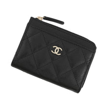 Load image into Gallery viewer, CHANEL Matelasse Zip Card Case Fragment BlackAP4893 Soft Caviar Leather