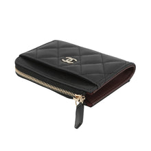 Load image into Gallery viewer, CHANEL Matelasse Zip Card Case Fragment BlackAP4893 Soft Caviar Leather