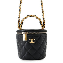 Load image into Gallery viewer, CHANEL Vanity ChainShoulder Black Lambskin