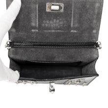 将图像加载到图库查看器中,JIMMY CHOO Star Studded Chain Shoulder Bag Black Croco embossed leather