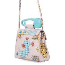 Load image into Gallery viewer, MOSCHINO Moschino Carica Animal 2-Way Handbag Pink/Multicolor Leather