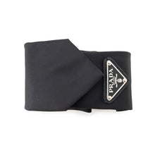 Load image into Gallery viewer, PRADA Triangle Logo Tie Black 100% recycled Polyamide