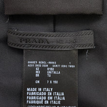 Load image into Gallery viewer, PRADA Triangle Logo Tie Black 100% recycled Polyamide