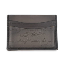 将图像加载到图库查看器中,Berluti Calligraphy Card Case Gray Leather