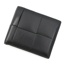 将图像加载到图库查看器中,Bottega Veneta Maxi INTRECCIATO Bifold Wallet Compact Billfold Black Leather
