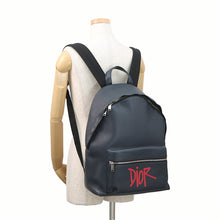 将图像加载到图库查看器中,Dior Backpack Stüssy collaboration Navy1ESBA088GDS_H00E Leather