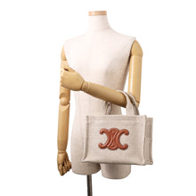 Load image into Gallery viewer, CELINE Covertice Triomphe 2WAY Beige/Brown199162FEE.02BG Canvas Leather Size Small