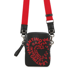 Load image into Gallery viewer, Valentino Garavani Logo Graffiti Shoulder Bag Black/Red Leather