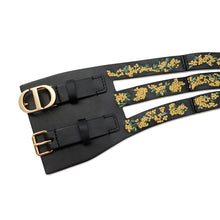 Load image into Gallery viewer, Dior Belt Size 70 Black/Yellow Leather