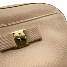 Load image into Gallery viewer, Ferragamo Vara Ribbon Shoulder Bag Beige Leather