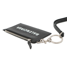 Load image into Gallery viewer, BALENCIAGA Cash Card Case with Key Ring Black/White594548 Leather