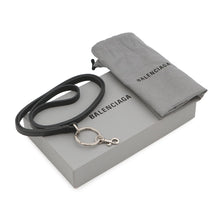 Load image into Gallery viewer, BALENCIAGA Cash Card Case with Key Ring Black/White594548 Leather
