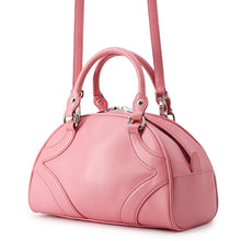 将图像加载到图库查看器中,PRADA Logo 2-Way Bowling Bag Pink1BB071 Leather