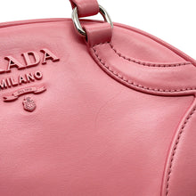 将图像加载到图库查看器中,PRADA Logo 2-Way Bowling Bag Pink1BB071 Leather