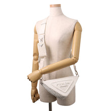 Load image into Gallery viewer, PRADA Triangle Shoulder Bag White1BH190 Raffia