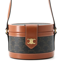 Load image into Gallery viewer, CELINE Triomphe Tambour Shoulder Bag Tan195192 PVC Leather Size Medium