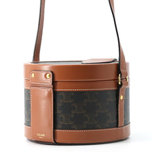 Load image into Gallery viewer, CELINE Triomphe Tambour Shoulder Bag Tan195192 PVC Leather Size Medium