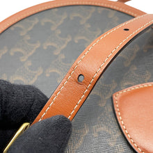 Load image into Gallery viewer, CELINE Triomphe Tambour Shoulder Bag Tan195192 PVC Leather Size Medium