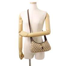将图像加载到图库查看器中,GUCCI Jackie Slim 2WAY Bag Brown863137 GG Canvas Leather Size Medium
