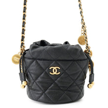 Load image into Gallery viewer, CHANEL Matelasse CC Logo Chain Mini Pouch BlackAP3111 Caviar Leather