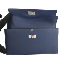 Load image into Gallery viewer, HERMES Kelly Pocket Long Blue Saphir Chevre Shamqila