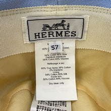 Load image into Gallery viewer, HERMES Hat Frog Size 57 Light Blue Hemp60% Cotton38% Polyurethane2%