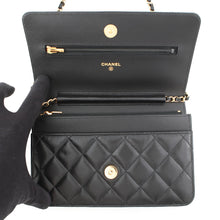 Load image into Gallery viewer, CHANEL Matelasse Chain wallet BlackAP0250 Lambskin