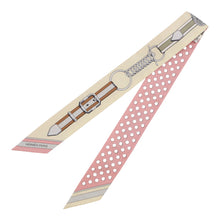 Load image into Gallery viewer, HERMES Twilly Grand Tralala Rose Poudre/Jaune Pale/Gris Pearl Silk100%