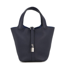Load image into Gallery viewer, HERMES Picotin Lock Blue Nuit Taurillon Clemence Size PM