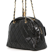 Load image into Gallery viewer, CHANEL maxi bowling bag Black Shiny Calf Leather