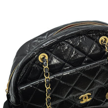 Load image into Gallery viewer, CHANEL maxi bowling bag Black Shiny Calf Leather