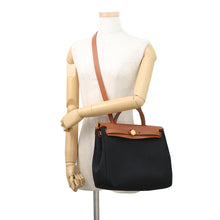 将图像加载到图库查看器中,HERMES Herbag zip Black/Natural Toile Military Vache Hunter Leather Size PM
