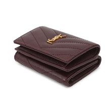 将图像加载到图库查看器中,SAINT LAURENT PARIS Origami Tiny Wallet Bordeaux668274 Leather