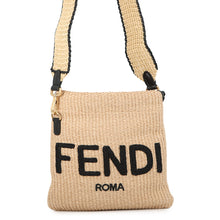 Load image into Gallery viewer, FENDI Pack Slim Clutch Beige/Black8BT337 Raffia Size Small