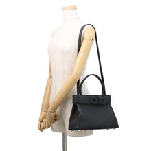 Load image into Gallery viewer, HERMES Medor 2WAY Handbag Black Togo Leather Swift Leather Size 27