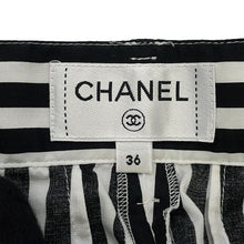 将图像加载到图库查看器中,CHANEL Coco Beach Striped Bottom Pants Size 36 Black/WhiteP76233 98% Cotton, 2% Elestain
